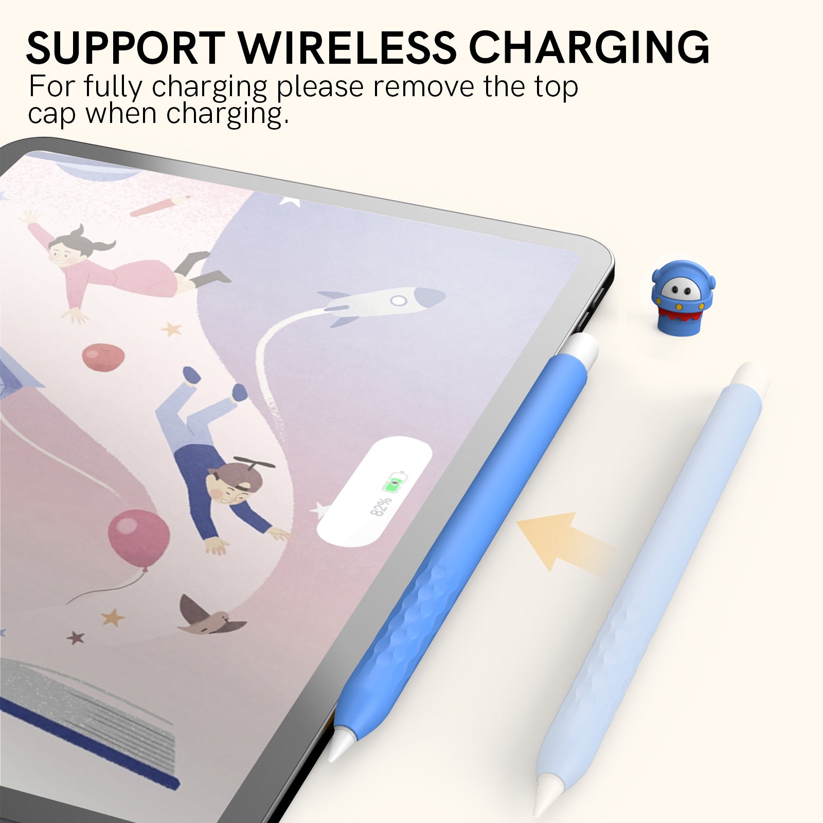 AHASTYLE PT129-2 For Apple Pencil 2nd Generation Cute Cartoon Stylus Pen Cover Soft Silicone Anti-drop Sleeve AHASTYLE PT129-2 For Apple Pencil 2nd Generation Cute Cartoon Stylus Pen Cover Soft Silicone Anti-drop Sleeve